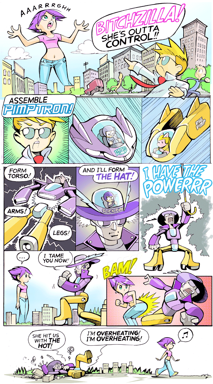 Bitchzilla versus Pimptron